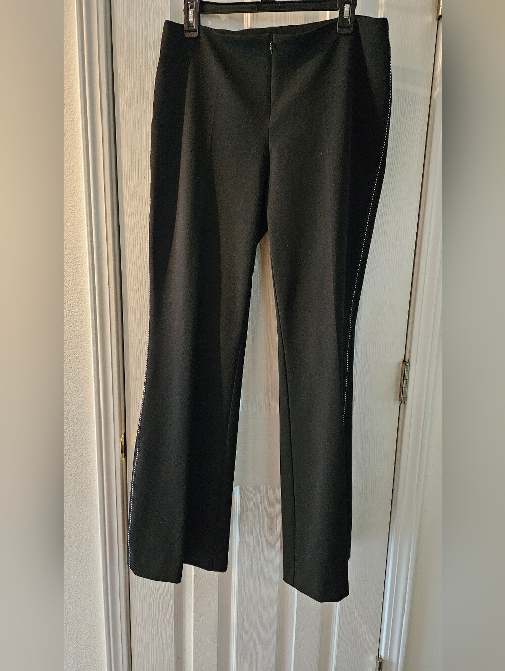 Karen Kane Sz. 12 ~ Black Dress Pants with Contrast White Stitching
